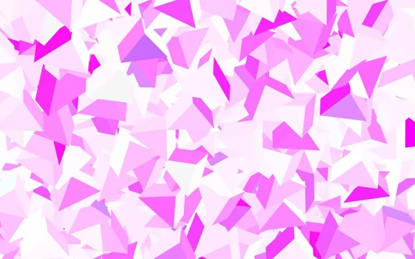 Hellrosa Vektorschablone Mit Kristallen Dreiecken Illustration Mit Einer Reihe Von — Stockvektor