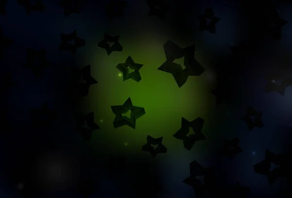 Padrão Vetorial Verde Escuro Com Estrelas Natal Projeto Decorativo Borrado —  Vetores de Stock