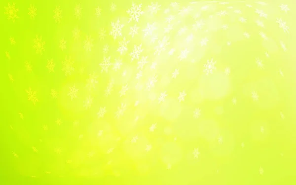 Jasnozielony Żółty Wektor Wzór Christmas Płatki Śniegu Nowoczesne Geometryczne Abstrakcja — Wektor stockowy