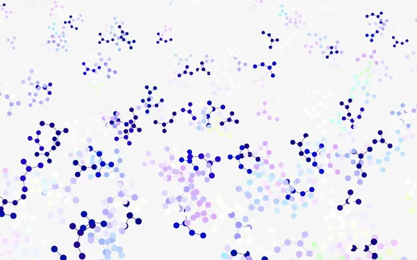 浅色多色矢量背景与人工智能的形式 用Ai的链接和圆点进行摘要说明 海报图案 技术横幅 — 图库矢量图片