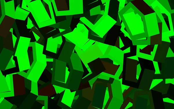 Темно Зеленый Желтый Векторный Фон Множеством Шестиугольников Иллюстрация Цветных Шестиугольников — стоковый вектор