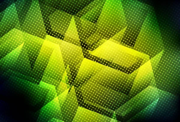 Verde Închis Model Vectorial Galben Hexagoane Colorate Design Stil Abstract — Vector de stoc