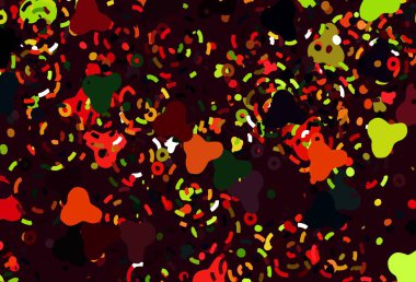 Açık yeşil, rastgele şekilli kırmızı vektör deseni. Soyut gradyan şekilli basit renkli çizimler. Kartvizitiniz için modern tasarım.