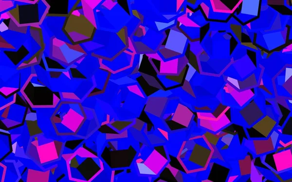 Rose Foncé Mise Page Vectorielle Bleue Avec Des Formes Hexagonales — Image vectorielle