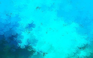 Koyu mavi vektör arkaplanı ağaçlar ve dallarla karalıyor. Çiçeklerle karalama tarzında renkli çizimler. İş tasarımınız için yepyeni bir tarz.