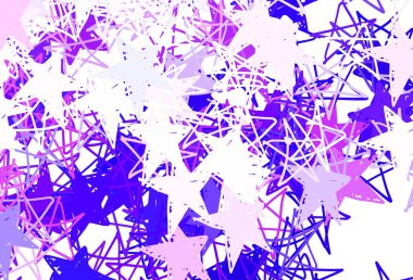 Açık Mor, küçük ve büyük yıldızlı pembe vektör arkaplan. Renkli yıldızlı soyut çizimler. Astroloji web siteleri için desen.