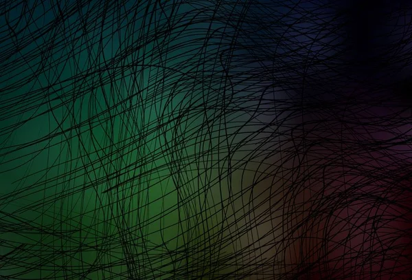 Темно Зелений Векторний Візерунок Вигнутими Лініями Нові Барвисті Ілюстрації Вигнутому — стоковий вектор