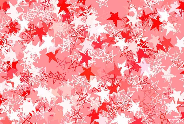 Textura Vectorial Rojo Claro Con Hermosas Estrellas Diseño Decorativo Borroso — Vector de stock