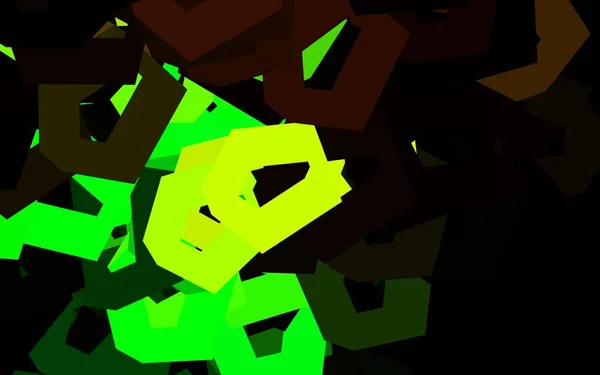 Темно Зеленый Векторный Фон Множеством Шестиугольников Цветные Шестиугольники Фоне Размытия — стоковый вектор