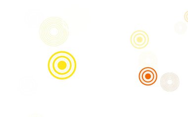 Disklerle açık sarı vektör dokusu. Bulanık yağmur damlaları olan soyut bir çizim. Güzel web siteleri için desen.