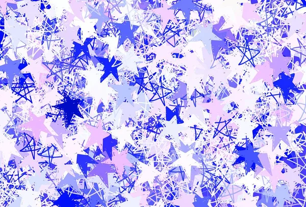 Rosa Claro Fundo Vetor Azul Com Estrelas Coloridas Glitter Ilustração — Vetor de Stock