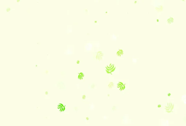 Светло Зеленый Вектор Обратного Хода Листьями Декоративная Иллюстрация Рисунками Абстрактном — стоковый вектор