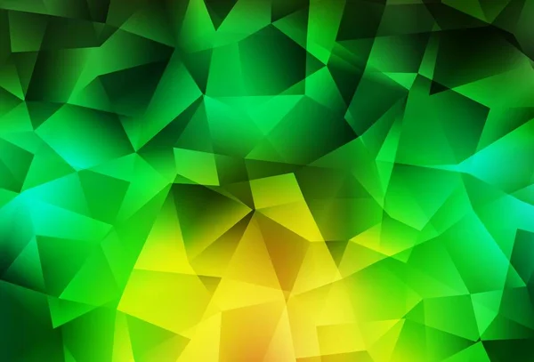 Verde Claro Patrón Poligonal Vector Amarillo Ilustración Abstracta Colorida Con — Vector de stock