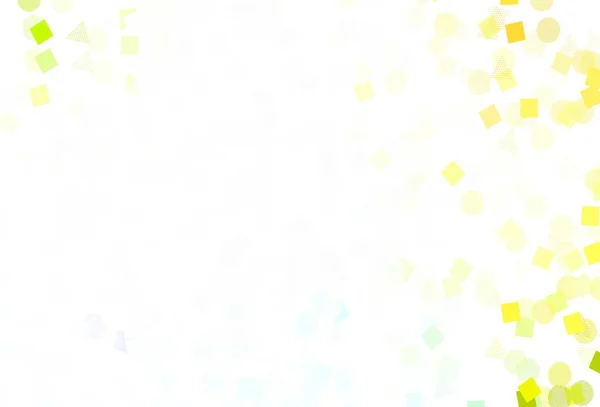 Světle Modrá Žlutá Vektorová Šablona Krystaly Kruhy Čtverci Ilustrace Barevnými — Stockový vektor