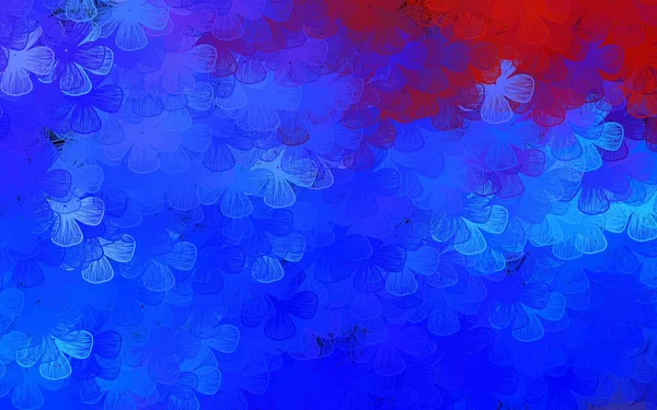 Темно Синій Червоний Векторний Абстрактний Фон Деревами Гілками Квіти Градієнтом — стоковий вектор