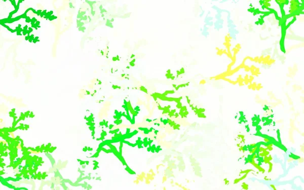 Světle Zelená Žlutý Vektor Elegantní Pozadí Listy Větve Třpytivé Abstraktní — Stockový vektor