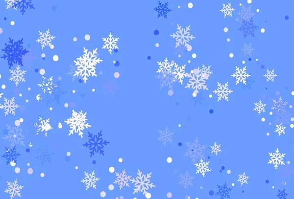 浅紫色矢量纹理与彩色雪花 五彩缤纷的圣诞风格的雪装饰设计 新年网站的模式 — 图库矢量图片