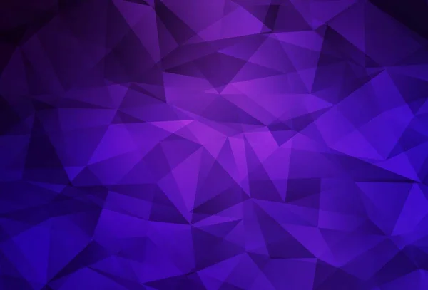 Dark Purple Vektor Abstraktes Mosaikmuster Leuchtende Polygonale Illustration Die Aus — Stockvektor
