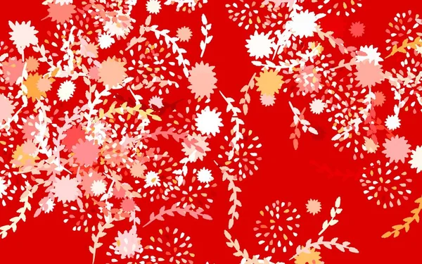 Rojo Claro Vector Amarillo Fondo Natural Con Flores Rosas Una — Vector de stock