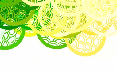 Açık yeşil, kırmızı vektör. Güzel renkli illüstrasyon. Doğa tarzında bulanık daireler. Soyut arka planda bulanık kabarcıklar ve renkli gradyan. İniş sayfası için modern şablon.