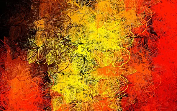 Fond Abstrait Vectoriel Orange Foncé Avec Des Fleurs Illustration Colorée — Image vectorielle