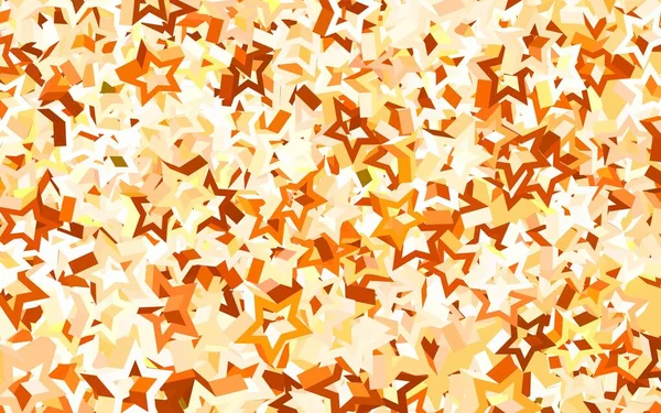 Светло Оранжевый Векторный Отскок Маленькими Большими Звездами Звёзды Размытом Абстрактном — стоковый вектор