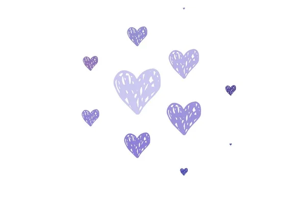 Hellrosa Blaues Vektormuster Mit Bunten Herzen Schöne Abstrakte Herzen Auf — Stockvektor