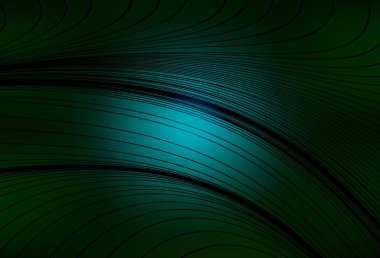 Bükülmüş çizgileri olan koyu yeşil vektör deseni. Soyut tarzda gradyan çizgilerle akıllı illüstrasyon. İşiniz için en iyi tasarım.