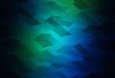 Koyu mavi, eşkenar dörtgenli yeşil vektör şablonu. Dikdörtgen şekilli soyut çizimler. İş ilanınız için akıllı tasarım.