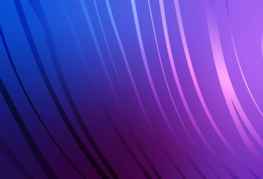 Açık Pembe, bükülmüş çizgileri olan mavi vektör düzeni. Basit çizgilerle renkli gradyan çizimi. Reklamınız için yepyeni tasarım..