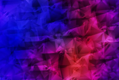 Koyu mavi, kırmızı vektör üçgen arkaplan. Üçgenli modern soyut çizim. Web siteniz için çokgen tasarım.