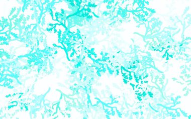 Açık yeşil vektör çizim deseni yapraklarla, dallarla. Yapraklar, beyaz arka planda doğal dallar. Çocuk kitapları için renkli desen.