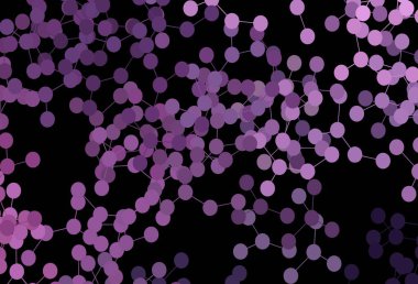 Koyu mor, yapay zeka kavramına sahip pembe vektör dokusu. Parlak renkli bir illüstrasyon ve yapay zekanın gerçek yapısı. Teklif verilerinin tanıtımı için akıllı tasarım.