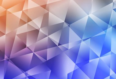 Açık mavi, sarı vektör eğimli üçgen desen. Zarif üçgenleri olan soyut çizimler. Broşürünüz için yepyeni bir tasarım..