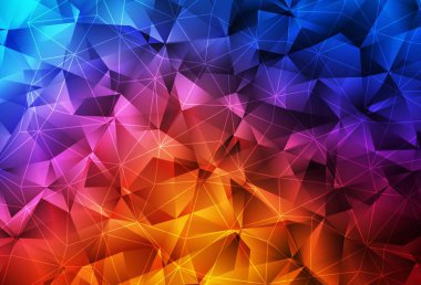 Açık mavi, üçgenli kırmızı vektör arkaplan. Soyut arkaplanda renkli eğimli üçgenler. İniş sayfası için modern şablon.