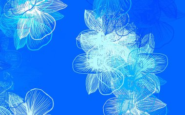 Çiçekli açık mavi vektör deseni. Çiçekli modern soyut illüstrasyon. Markan için şık bir model..