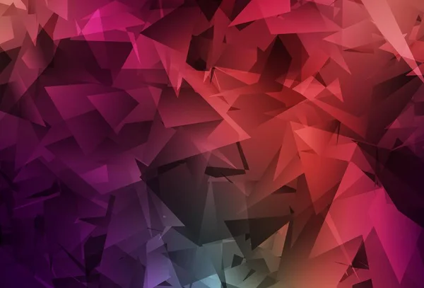 Mörkgrön Röd Vektor Triangel Mosaik Konsistens Glitter Abstrakt Illustration Med — Stock vektor