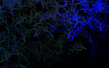 Koyu mavi vektör soyut desenli yapraklar, dallar. Yaprakları ve dalları olan yepyeni renkli bir illüstrasyon. Cep telefonlarının geçmişleri için şablon.