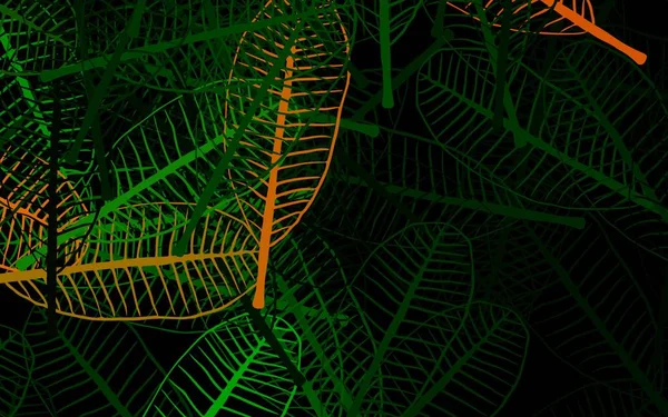 Vert Foncé Motif Naturel Vectoriel Jaune Avec Des Feuilles Une — Image vectorielle