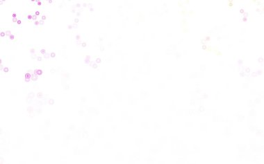 Açık pembe, küreli sarı vektör deseni. Bulanık yağmur damlaları olan soyut bir çizim. Güzel web siteleri için desen.