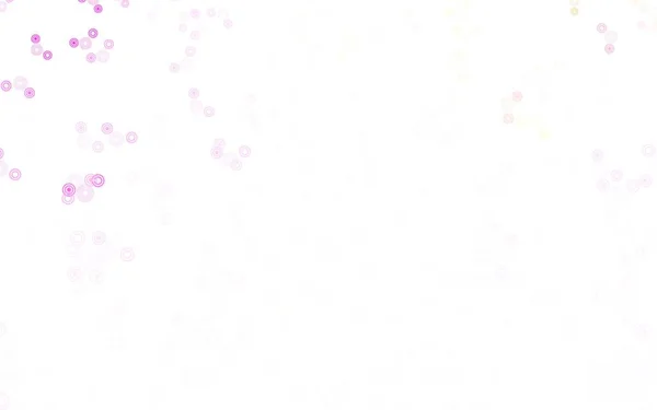 淡いピンク 球と黄色のベクトルパターン 雨のぼやけた滴と光る抽象的なイラスト 美しいウェブサイトのためのパターン — ストックベクタ