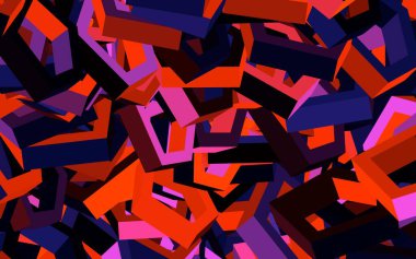 Koyu pembe, altıgenli kırmızı vektör arkaplanı. Renkli altıgenli bir resim seti. Reklamlar, broşürler için desen.