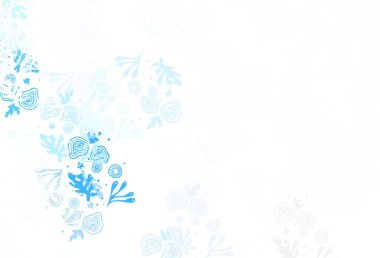 Memphis şekilli hafif MLUE vektör arkaplanı. Soyut tarzda rengarenk gradyan şekilleri olan bir resim. Duvar kağıtları için zarif tasarım.