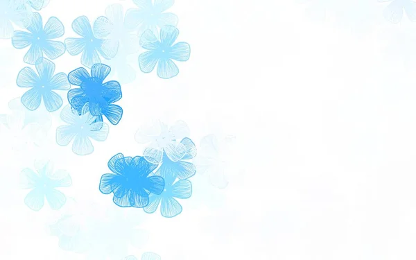 浅蓝色矢量抽象设计与花卉 用Origami风格画的花的涂鸦 你的品牌书的精美图案 — 图库矢量图片