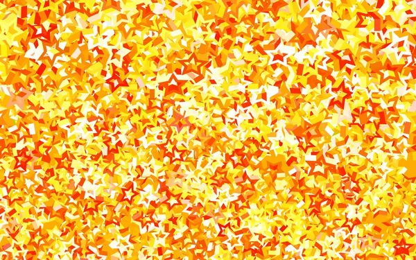 Hellroter Gelber Vektorhintergrund Mit Farbigen Sternen Sterne Auf Verschwommenem Abstrakten — Stockvektor