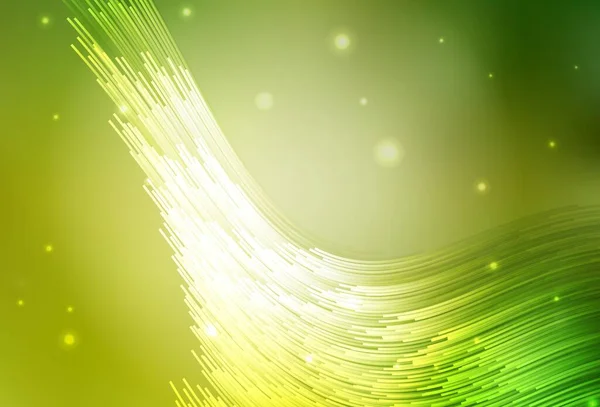 Světle Zelená Žlutý Vektorový Vzor Zakřivenými Čárami Zcela Nová Barevná — Stockový vektor
