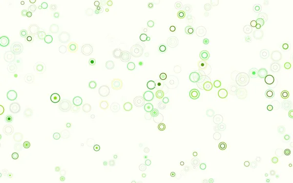 球体のライトグリーンベクトルパターン 泡と抽象的なスタイルでぼやけた装飾的なデザイン ブランドブックの新しいテンプレート — ストックベクタ