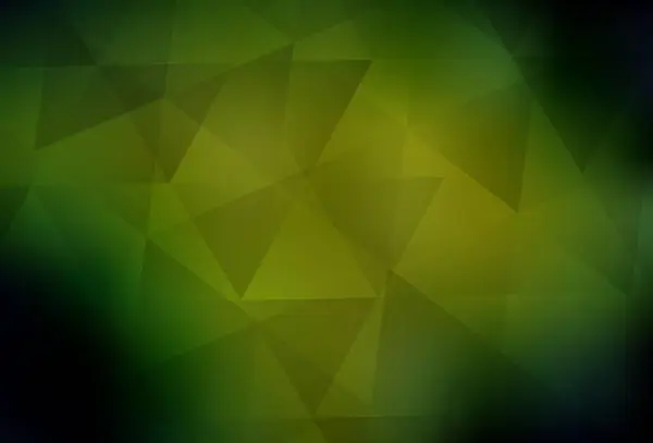 Verde Oscuro Vector Amarillo Polígono Abstracto Telón Fondo Ilustración Geométrica — Archivo Imágenes Vectoriales