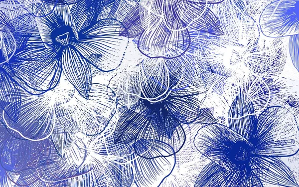 Hellblauer Vektor Natürlicher Hintergrund Mit Blumen Illustration Mit Bunten Abstrakten — Stockvektor