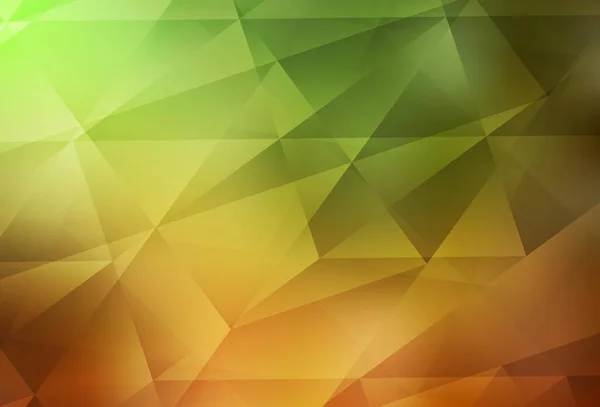 Ljusgrön Gul Vektor Lysande Triangulär Bakgrund Färgstark Illustration Abstrakt Stil — Stock vektor